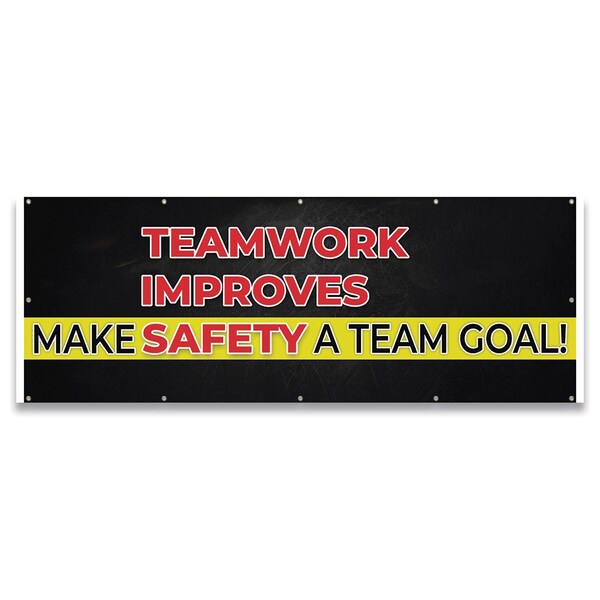 Teamwork Improves Make Team Goal! Banner Concession Stand Food Truck, 120" H, B-120-30165